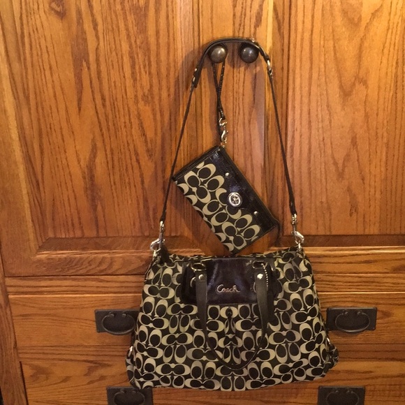 Coach Handbags - Coach signature Ashley bag and wristlet